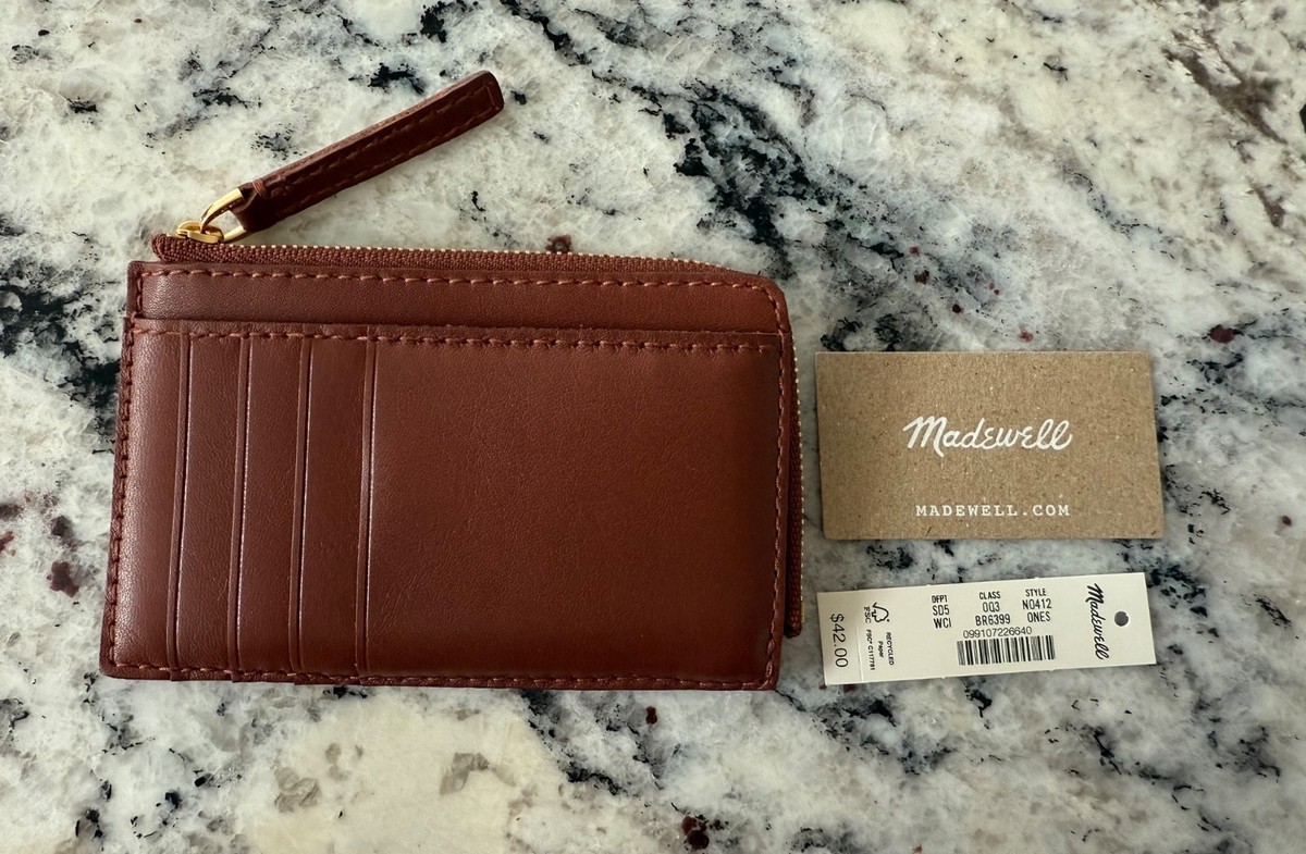 NWT Madewell The Essential Zip Card Case Wallet 100% Leather