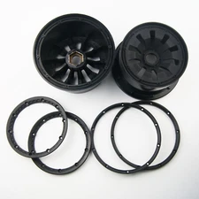 Black Metal Hex Wheels for Hpi Rovan Km Baja 5b 5t Buggy Truck