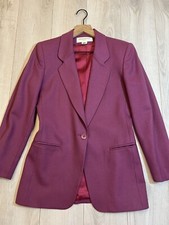 Jones New Your 100% Wool Purple Pocket One Button Blazer Jacket Sz 4p