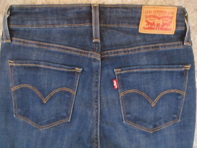 Levis 721 Jeans Womens 27 Blue Denim Skinny High Rise Retro Western 26x30