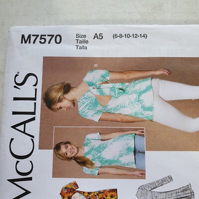McCalls M7570 Knit Top Pullover Back Interest Details T-Shirt Miss