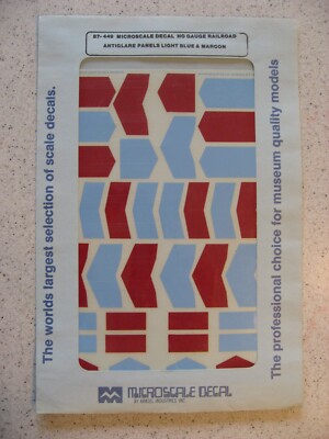 Microscale Decal HO 87-449 Antiglare Panels Light Blue & Maroon Decal Sheet