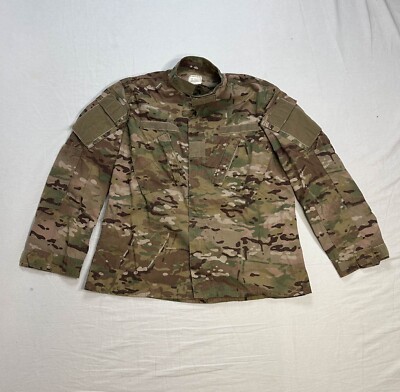VTG US ARMY Team Solider Fire Resistant Military Combat Uniform Jacket Sz L Camo