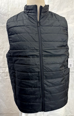 Unbranded Men's Black Puffer Vest Polyester Packable NWT Size XL Full Zip