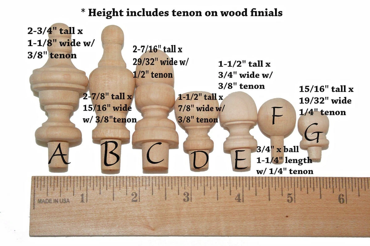 Unfinished Wood Finials Jar Tops Curtain Ends Rods Bed Post Decor Chair Finials