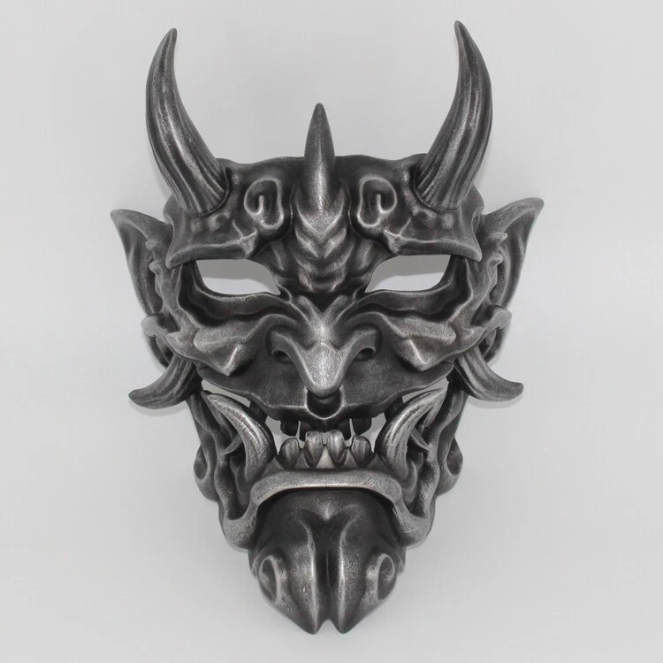 Japanese Hannya Devil Demon Oni Samurai Mask Prajna Halloween Props Resin Mask - Image 3 of 4