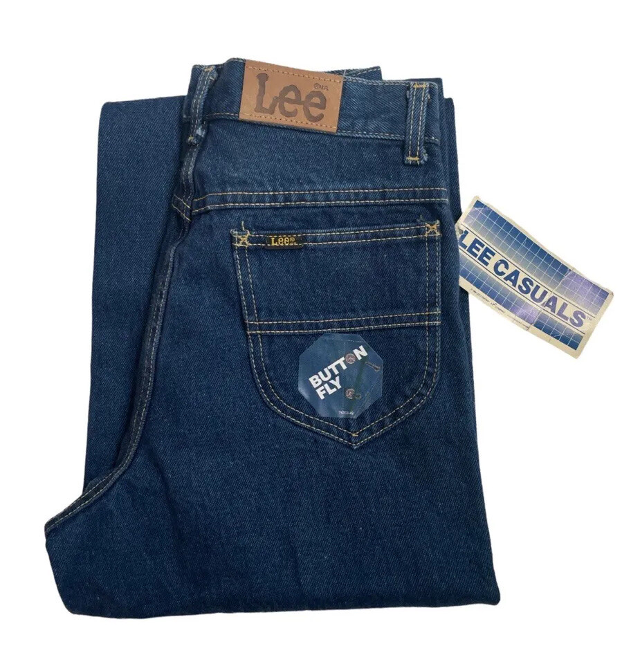 vintage lee casuals button fly jeans size 30x32 deadstock NWT 80s