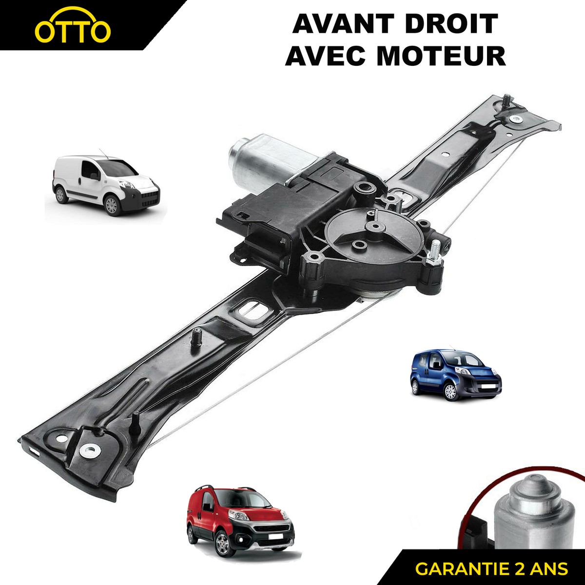 Monte Glace électrique Avant Droit BIPPER NEMO FIORINO QUBO >2008