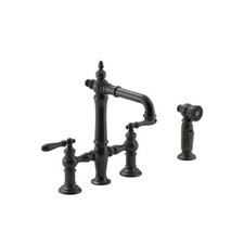   KOHLER K-76520-4-2BZ Artifacts 2-Handle Bridge Kitchen Faucet with Side Spray