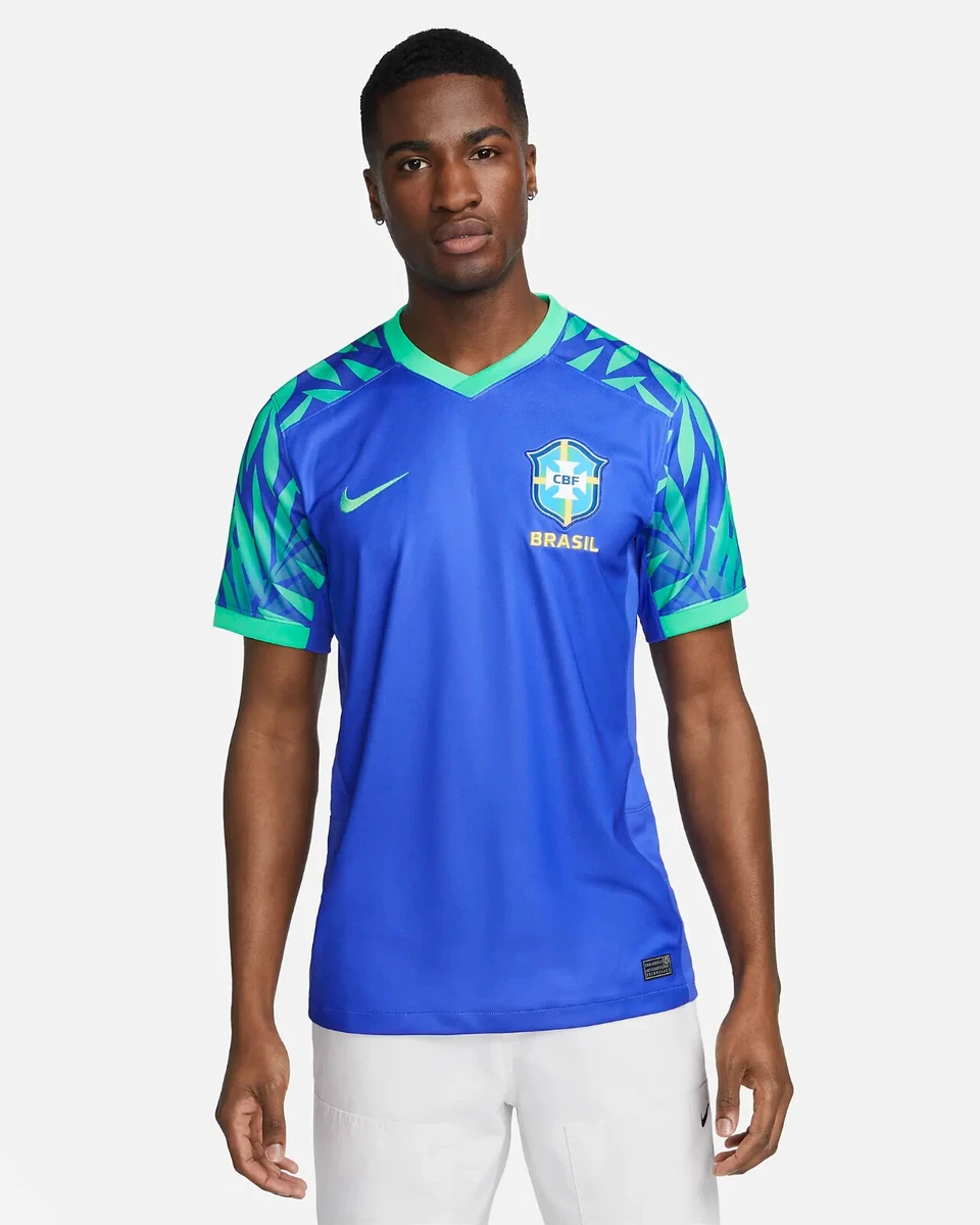 Men's Size L Brazil Brasil CBF 2023 Stadium Away Nike Soccer Jersey Top  DR3957