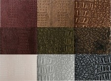 Metallic Gator Faux Leather Fabric By The Yard - 54" Wide