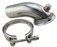 4.375" Exhaust Downpipe Turbo Outlet Elbow w/ O2 for Holset HY35 HE351 HX HY35W