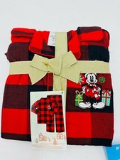 Disney store Mickey Mouse Plaid BOY pajama set Christmas Holiday BOY 3T