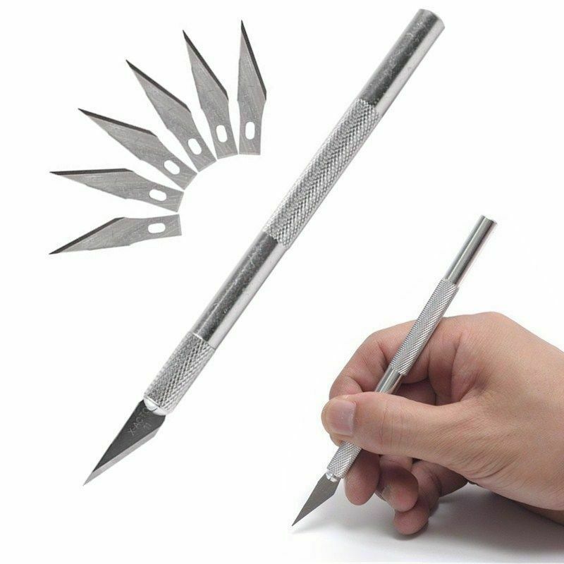 Hobby Exacto knives Set 6 Blades Handle For Craftsman Craft Tool