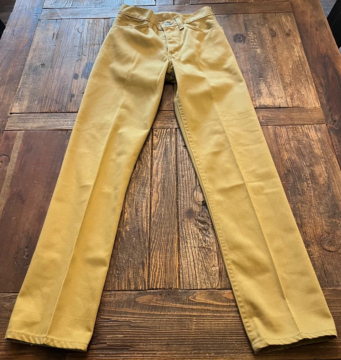 Vintage 70's LEVIS Sta-Prest Womens / Girls / Unisex Pants Mustard Color