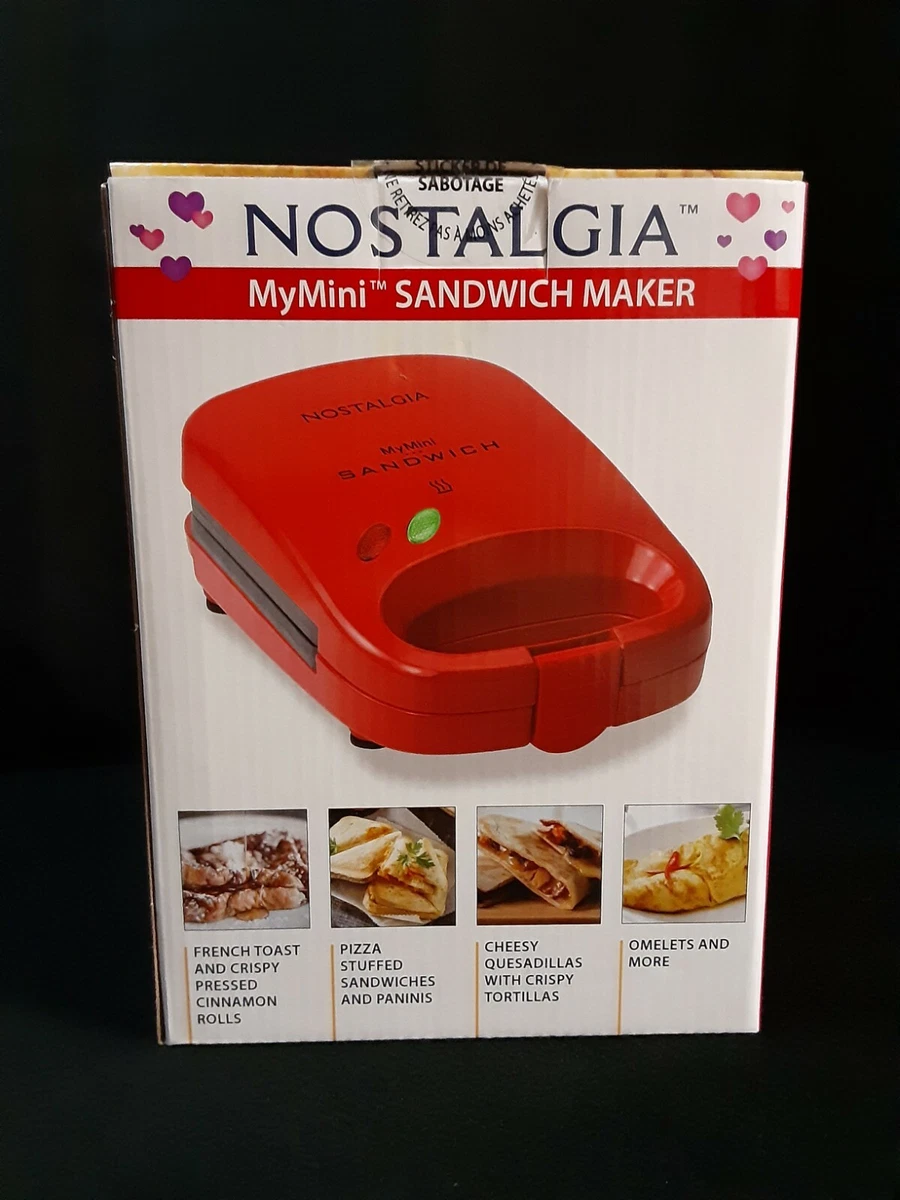 Nostalgia MyMini Sandwich Maker Red Fast Shipping Great Gift, Quick and  Easy !!