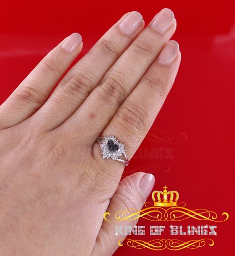 Anillo Damas Diamante Real Corazón Blanco 10 KT Oro 0,33QUIT Talla 6,5 - Imagen 6 de 12