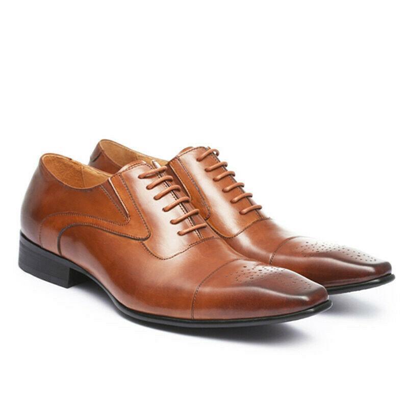 SAOLA Scarpe casual uomo punta quadrata Oxford con lacci in pelle abito da lavoro punta alare