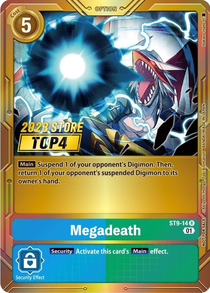 Megadeath 2023 Store Top 4 Foil - ST9-14- NM - Digimon TCG