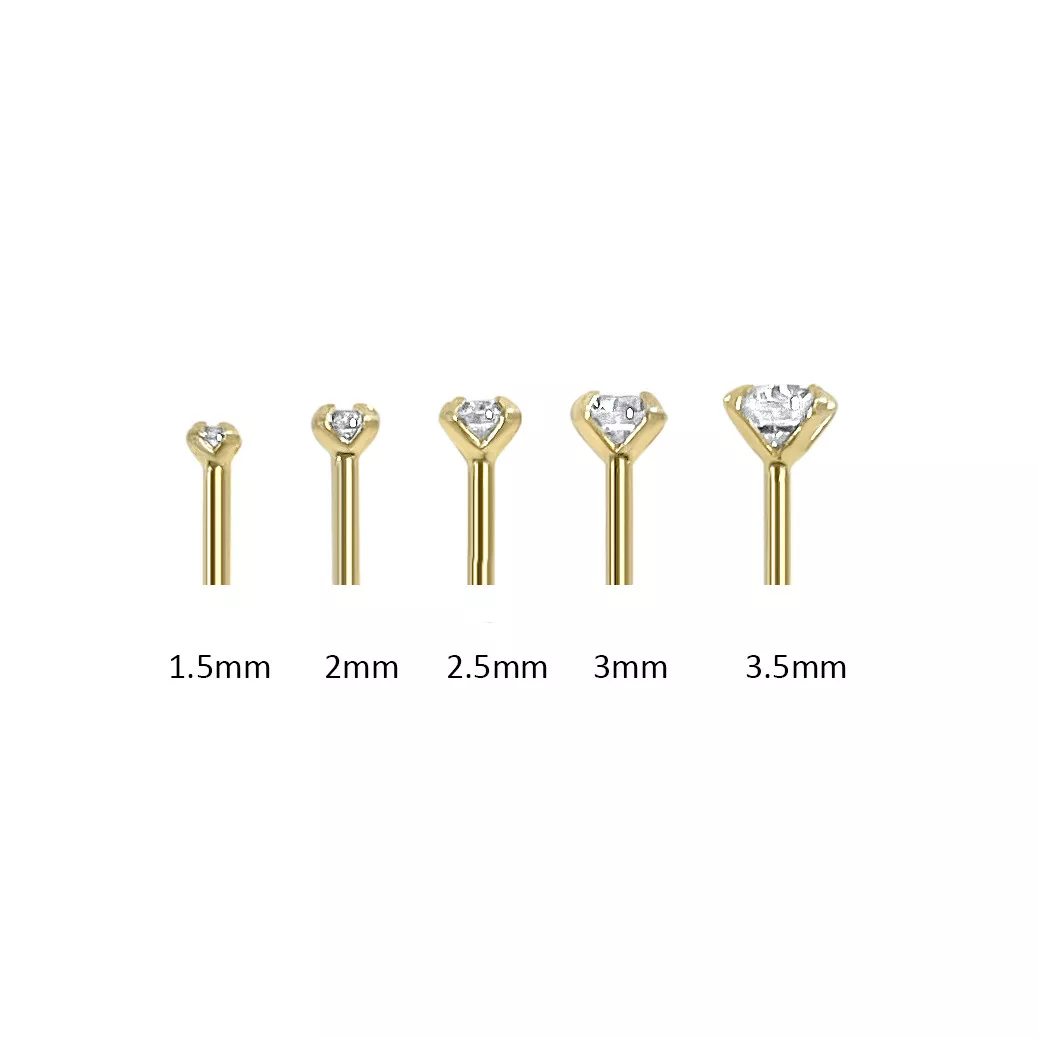 22g C/L Twist Wire Diamond Nose Stud - Abhika Jewels