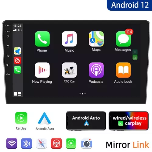 Android 12 2 Din Car Stereo Radio Carplay Multimedia Player GPS Navigation 2+32G