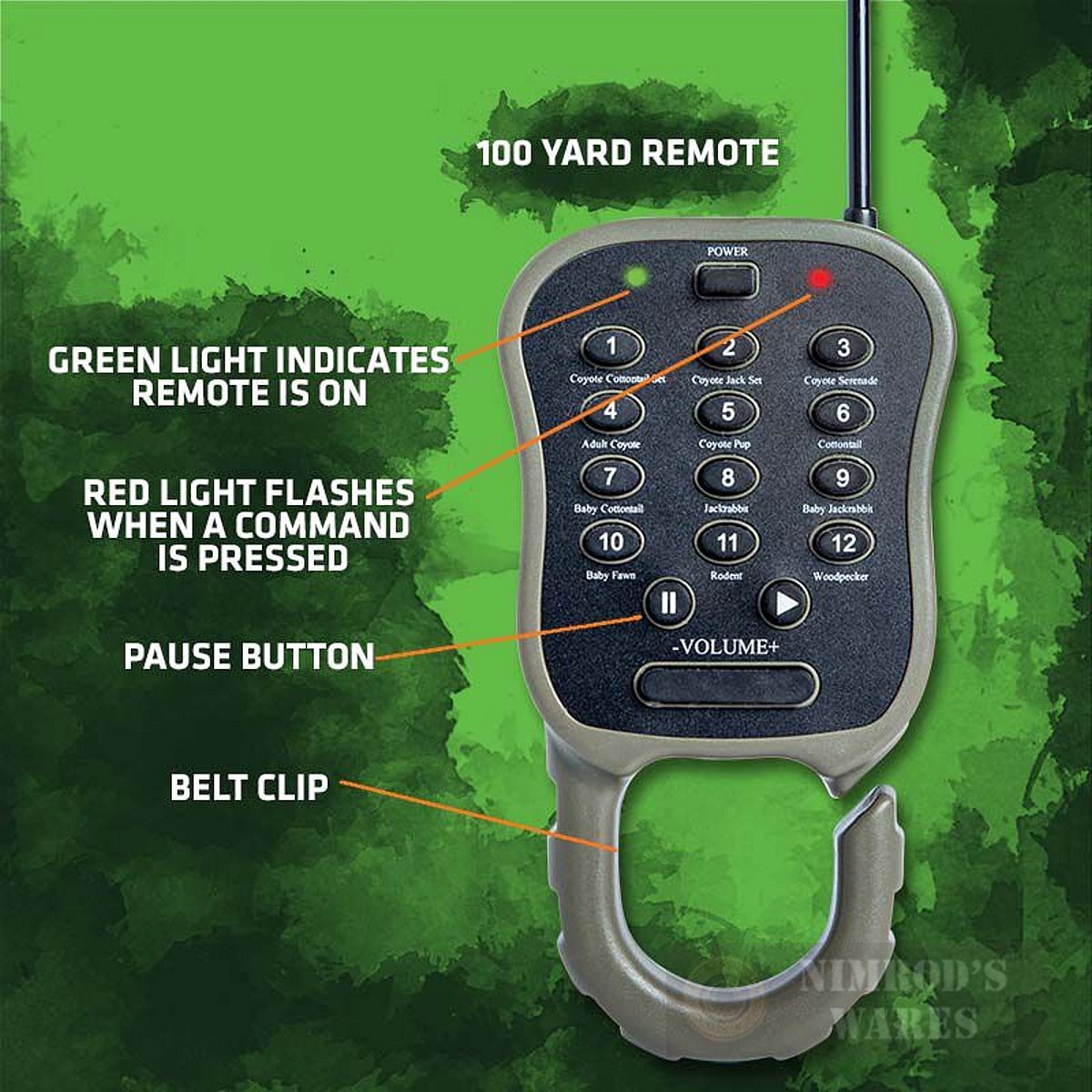 PRIMOS SPEAK EASY PREDATOR リモートディアスピーカー Primos Dogg Catcher 2 PREDATOR CALL 100-yd Remote 12 Sounds