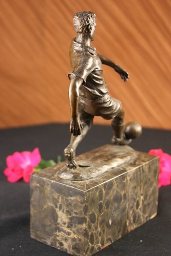 Football Joueur SPORTS Memorabilia Bronze Marbre Serre-Livre Sculpture Cadeau - Photo 9 sur 12