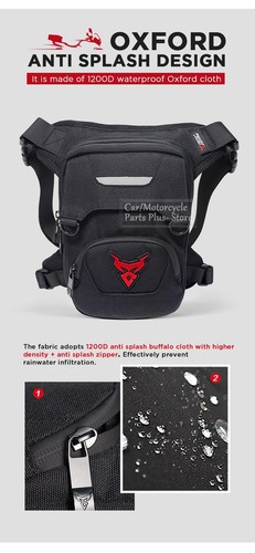 Drop Leg Bag Motorcycle Waist Belt Bag Waterproof Hip Bum Motorbike Tactical - Picture 8 of 22