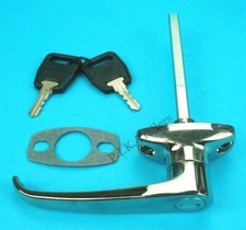 Chrome L Handle Door Lock & 2 Keys for Catering Trailer Horse Box & Caravan