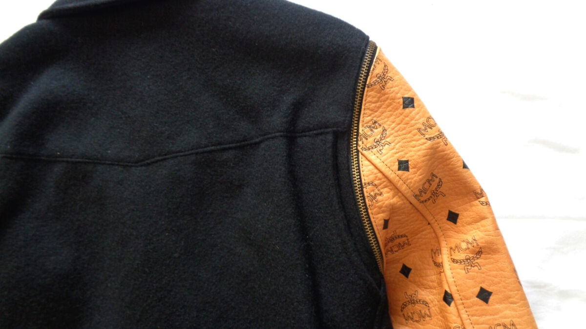 MCM by PHENOMENON VISETOS LEATHER SLEEVES RIDER JACKET 40 MCM by PHENOMENON VISETOS LEATHER SLEEVES RIDER JACKET 40