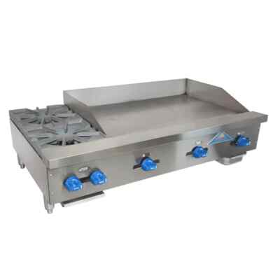 Comstock Castle 3248-36 48'' Wide Gas Manual Griddle & Two Burner Hot Plate Combo