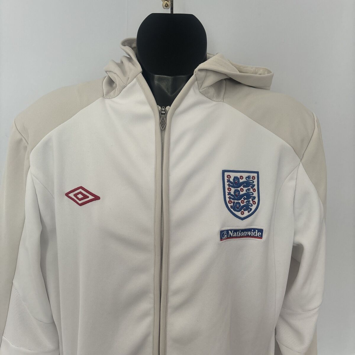 Vintage ENGLAND Football Track Jacket Umbro White Full Zip Vintage ENGLAND Football Track Jacket Umbro White Full Zip