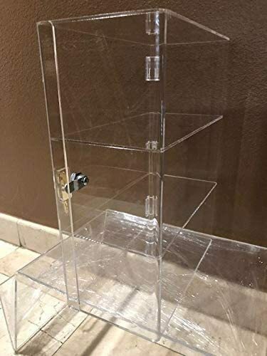 DS-12" x 7" x 16"h 2 Shelves w/Door Acrylic Lucite Countertop Display Showcase - Picture 1 of 3