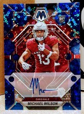 2023 Mosaic Rookie Autographs Mosaic No Huddle Blue #350 Michael Wilson RC
