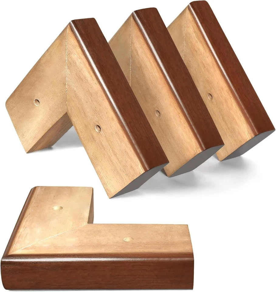 Risers de sofá de madeira duráveis em forma de L - Melhore o conforto e a limpeza - Conjunto de 4 - Imagem 3 de 4