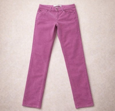 Joe Fresh Corduroy Pants Womens Low Rise Slim Straight Leg Pockets Pink 29x30