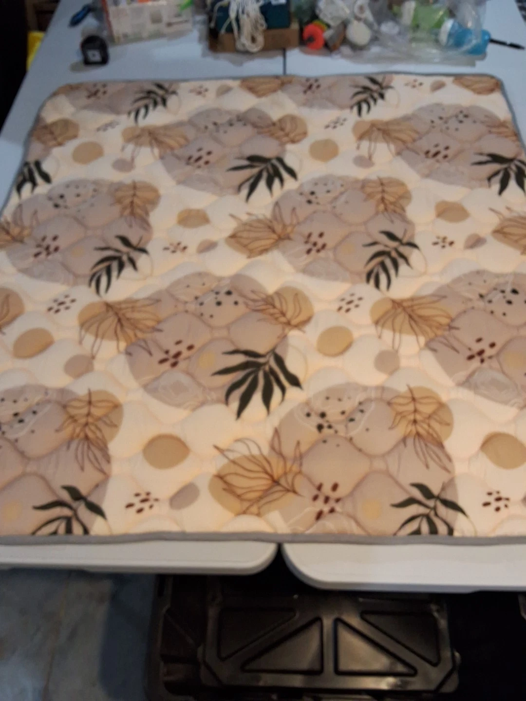 Kids Play Mat 50"x50" Fitted for Tents, Indoor/Outdoor, Quilted Star Print Rug