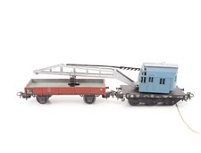 Märklin H0 4611 Güterwagen Kranwagen "Krupp Ardelt" 6804 DB blau mit Schutzwagen