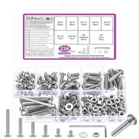 M4 Schrauben Set 236-Teilig Mit Muttern Und Unterlegscheiben, Silber