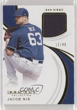 2019 Panini Immaculate Immaculate Swatches 13/49 Jacob Nix #IS-JN 0a2