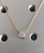 Collier en or rose Moissanite pendentif en argent sterling 925 pour filles