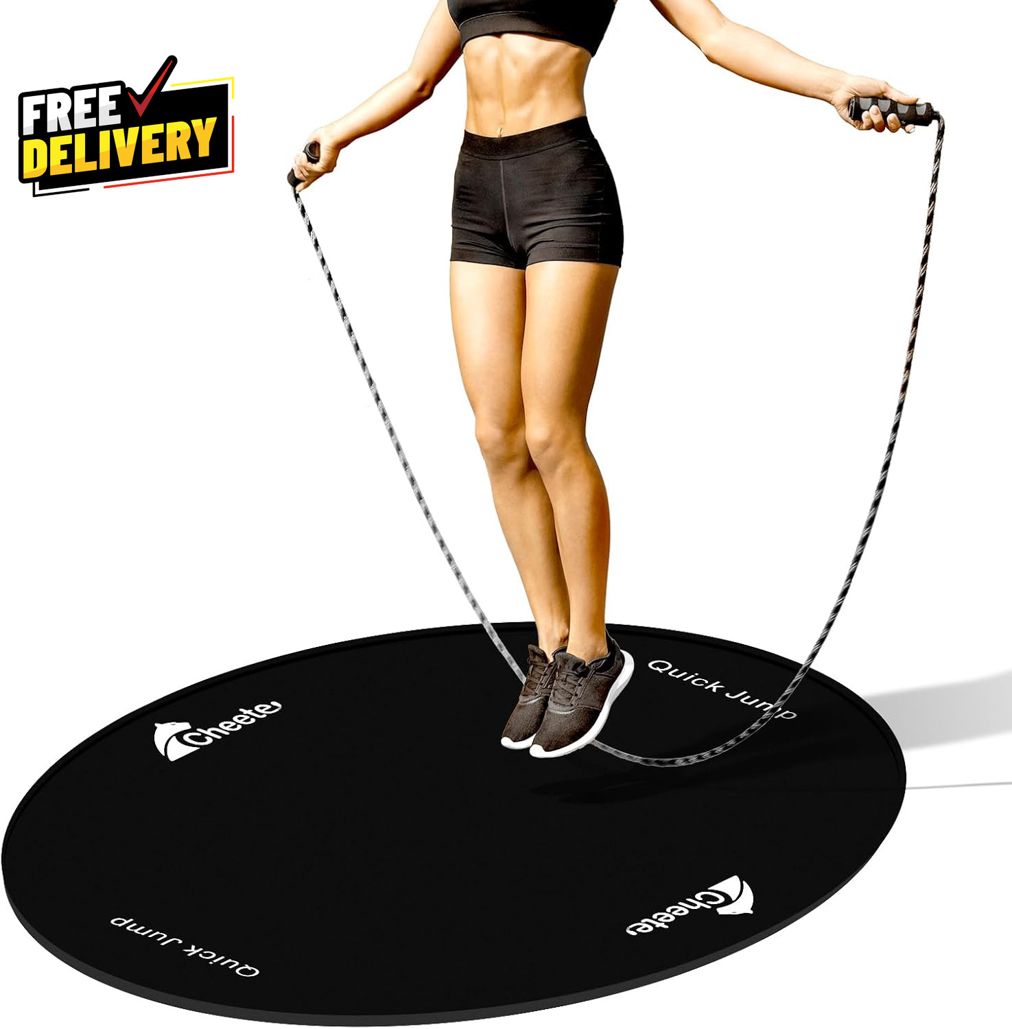 Jump Rope Mat Large Rubber Exercise Mat Workout Mats for Hom