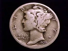 1928-D  Mercury Dime, Good grade