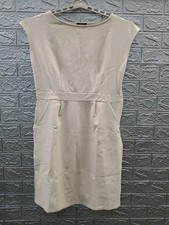 New QUINCE Ultra Stretch Ponte Cap Sleeve Dress Ecru Size L