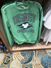 2025 disney cruise line Green sweatshirt with waves logo  Mickey head XL