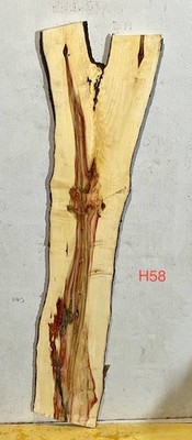 H58 Flaming Box Elder Live Edge, Feather Crotch Figured, Raw Wood Project Slab