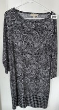 MICHAEL Michael Kors women's white and black floral dress size L Soft Comfy