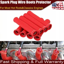 8X 2500° Spark Plug Wire Boots Protector Sleeve Heat Shield Cover For Omttdsdmya