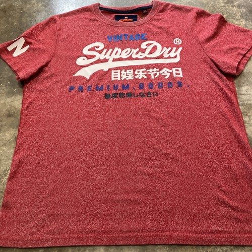 SUPERDRY Shirt Men XL Extra Large Red Premium Goods England Japan Casual - Picture 2 of 12