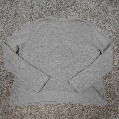 Jenni Kayne Everyday Sweater Medium Grey Roll Neck Crew Neck Cashmere Wool